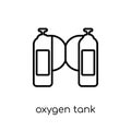 Oxygen tank icon. Trendy modern flat linear vector Oxygen tank i