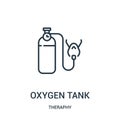 oxygen tank icon vector from theraphy collection. Thin line oxygen tank outline icon vector illustration Royalty Free Stock Photo