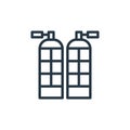 oxygen tanks icon vector from summer concept. Thin line illustration of oxygen tanks editable stroke. oxygen tanks linear sign for