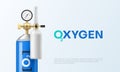 Oxygen therapy realistic banner template with place for text vector illustration