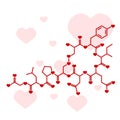 Oxytocin chemical hormula Royalty Free Stock Photo