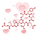 Oxytocin chemical hormula Royalty Free Stock Photo