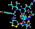 Oxytocin molecule isolated on black Royalty Free Stock Photo