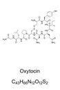 Oxytocin molecule, skeletal formula