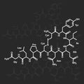 Oxytocine chemical formula, hormone of love Royalty Free Stock Photo