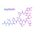 Oxytocine chemical formula, hormone of love Royalty Free Stock Photo