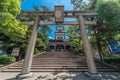 Oyama Jinja Shinto Shrine Torii Gate and Main gate, mix of traditional Japanese, Chinese, and European religious architectural ele