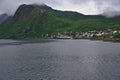 Oyfjorden and Fjordgard village, Finnmark County, Norway