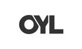 OYL logo design template with strong and modern bold text. Initial based vector logotype featuring simple and minimal typography. Royalty Free Stock Photo