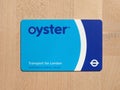 Oyster card for London transport