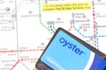 Oyster card and tube map - Stock Photo