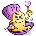 Oyster Cartoon Character Spinning a Pearl Basketball Royalty Free Stock Photo