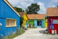 Oyster farmer\'s huts at Ile d\'Oleron on the French Atlantic coast