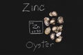 Oyster fresh zinc seafood appetizer periodic table
