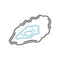 oyster line icon, outline symbol, vector illustration, concept sign Royalty Free Stock Photo
