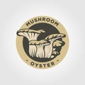 oyster mushroom vintage logo vector symbol illustration design