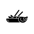 Oyster omelette black glyph icon.