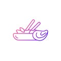 Oyster omelette gradient linear vector icon.