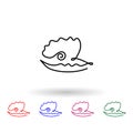 Oyster one line multi color icon. Simple thin line, outline vector of animals one line icons for ui and ux, website or mobile Royalty Free Stock Photo