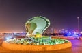 Oyster and Pearl Fountain on Corniche Seaside Promenade in Doha, Qatar