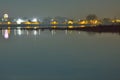 Oyster pit in Ostend . Belgium at night