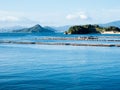Oyster raft farms near Etajima island in Seto Inland Sea, Japan Royalty Free Stock Photo