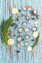 Oyster seafood lemon dill fresh mussel asia appetizer