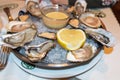 Oyster set in Leon restaurant in Brussels