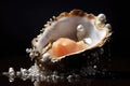 oyster shell opening to reveal a pearl