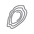 Oyster vector line icon, sign, illustration on background, editable strokes