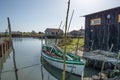 Oyster village with a sailing ship and wooden house on the Island of OlÃÂ©ron