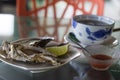 Oysters and Condiments for Lunch