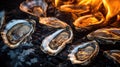 Oysters on the grill Generative AI