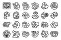 Oysters icons set outline vector. Seafood shell