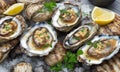 Oysters with lemon food