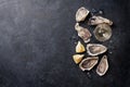 Oysters with lemon and white wine