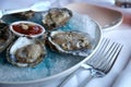 Oysters serving Royalty Free Stock Photo