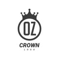 OZ Letter Logo Design with Circular Crown