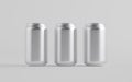 12 oz. / 350ml Aluminium Can Mockup - Three Cans. 3D Illustration