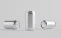 12 oz. / 350ml Aluminium Can Mockup - Three Cans. 3D Illustration