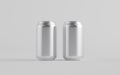 12 oz. / 350ml Aluminium Can Mockup - Two Cans. 3D Illustration