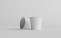 4 oz. Small Single Wall Paper Espresso  Coffee Cup Mockup  - Two Cups. 3D Illustration Royalty Free Stock Photo