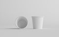 4 oz. Small Single Wall Paper Espresso  Coffee Cup Mockup  - Two Cups. 3D Illustration Royalty Free Stock Photo