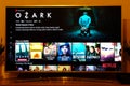 Ozark - Netflix television screen with popular series choice. Movies