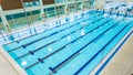 05.12.2022 Ozarow Mazowiecki, Poland - High angle shot of a swimming pool with a single person