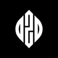 OZD circle letter logo design with circle and ellipse shape. OZD ellipse letters with typographic style. The three initials form a Royalty Free Stock Photo