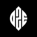OZE circle letter logo design with circle and ellipse shape. OZE ellipse letters with typographic style. The three initials form a Royalty Free Stock Photo