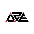 OZE triangle letter logo design with triangle shape. OZE triangle logo design monogram. OZE triangle vector logo template with red Royalty Free Stock Photo