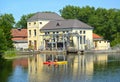 OZERSK, RUSSIA. View of the building of the machine room of the Ozerskaya hydroelectric station. Kaliningrad region