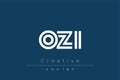 OZI Creative Unique Modern Letter Logo Design Royalty Free Stock Photo